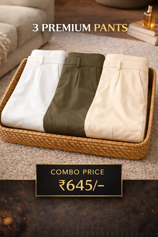 Combo Set 3 Premium Linen Trousers for Men (Combo of 3)