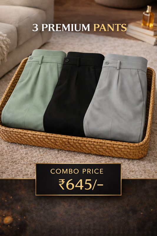 Combo Set 3 Premium Linen Trousers for Men (Combo of 3)