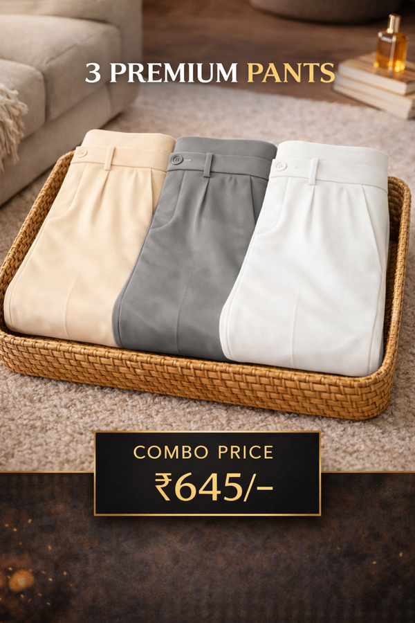 Combo Set 3 Premium Linen Trousers for Men (Combo of 3)
