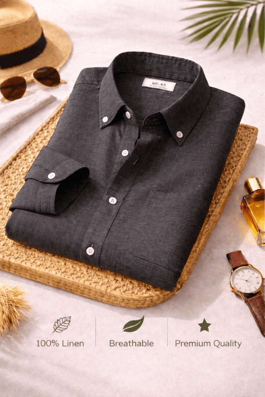 Charcoal Premium Linen Shirt