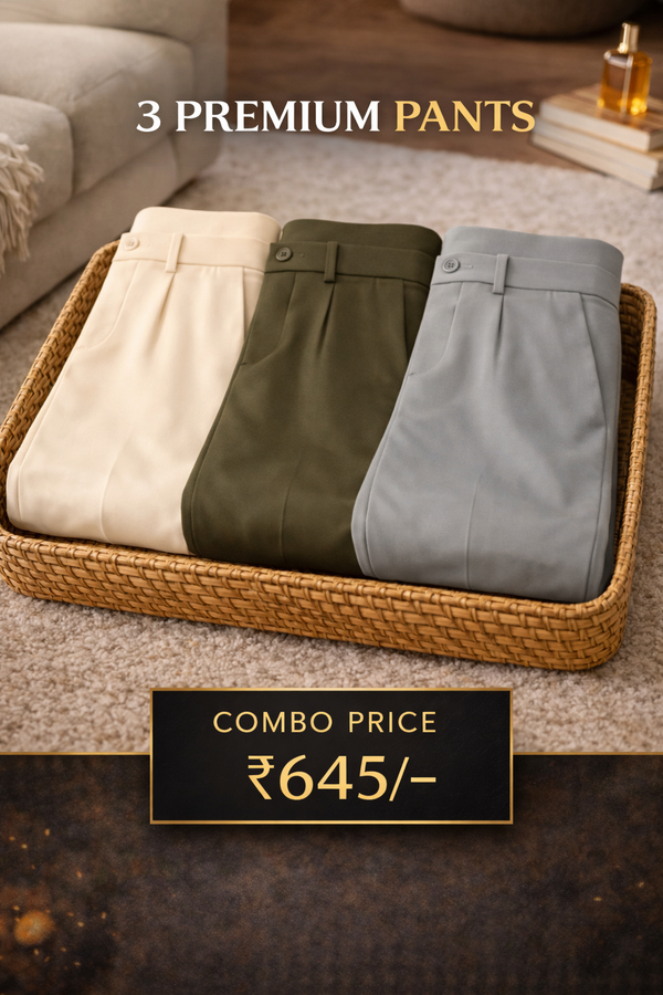 Combo Set 3 Premium Linen Trousers for Men (Combo of 3)